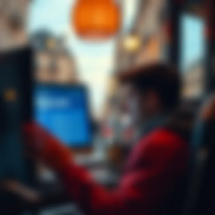 A person in Paris looking at a computer screen with PayPal options for buying a Steam Deck