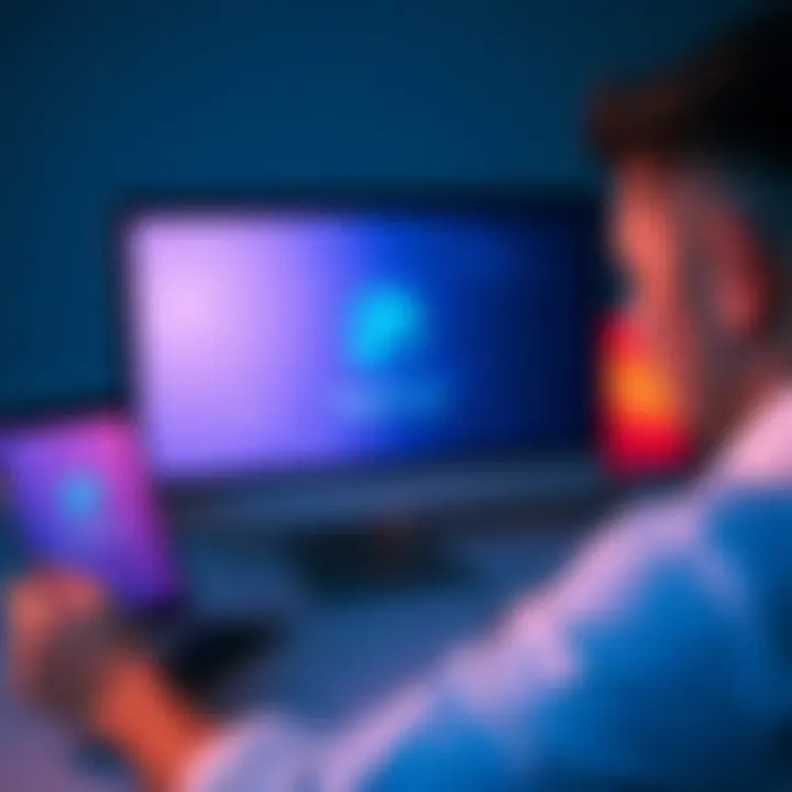 A person looking frustrated at a computer screen displaying the PayPal loading circle on a laptop, phone, and tablet.