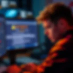 A racer looking frustrated at a computer screen displaying an error message after a PC crash during The Goliath race