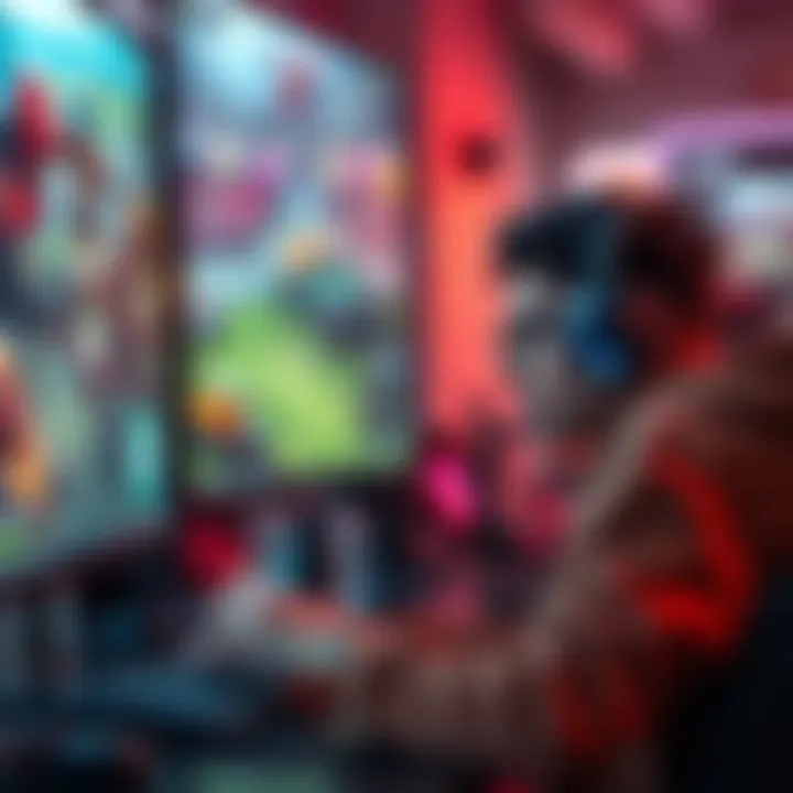A gamer playing a PC game on a high-end computer, showing smooth graphics and no crashes after recent updates.