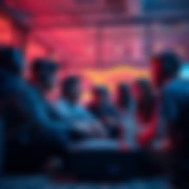 A group of gamers chatting and playing together in a relaxed setting, showcasing a welcoming community spirit.