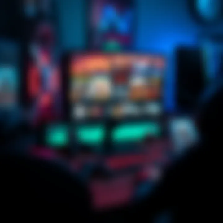 PC gaming setup with games on screen A computer setup displaying various PC-exclusive games, highlighting the transition from console to PC gaming.