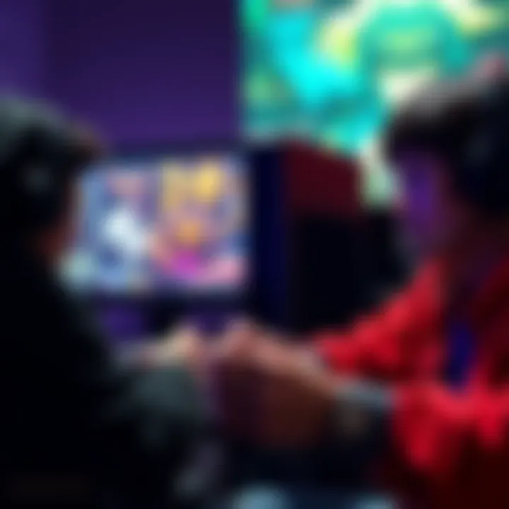 PC and Console Gamers Competing A split-screen showing a PC gamer and a console gamer competing in a game, highlighting different play styles and emotions during gameplay.