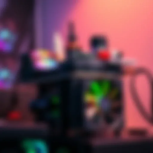 A computer cooler with various items placed on top, showing potential clutter and airflow blockage