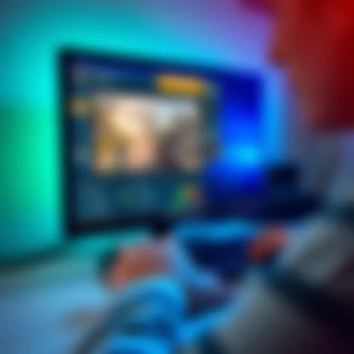 A computer screen showing a gameplay recording software interface with gameplay footage displayed, and a person using a keyboard to start recording.
