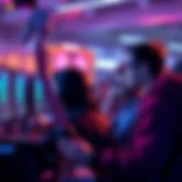 Group of PC gamers discussing DLSS5 technology while looking at computer screens with graphics cards in the background