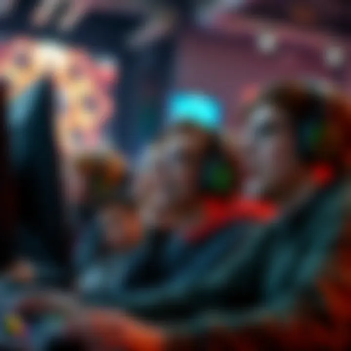 Group of PC gamers focused on their screens, showing enthusiasm for new game releases amid industry challenges.