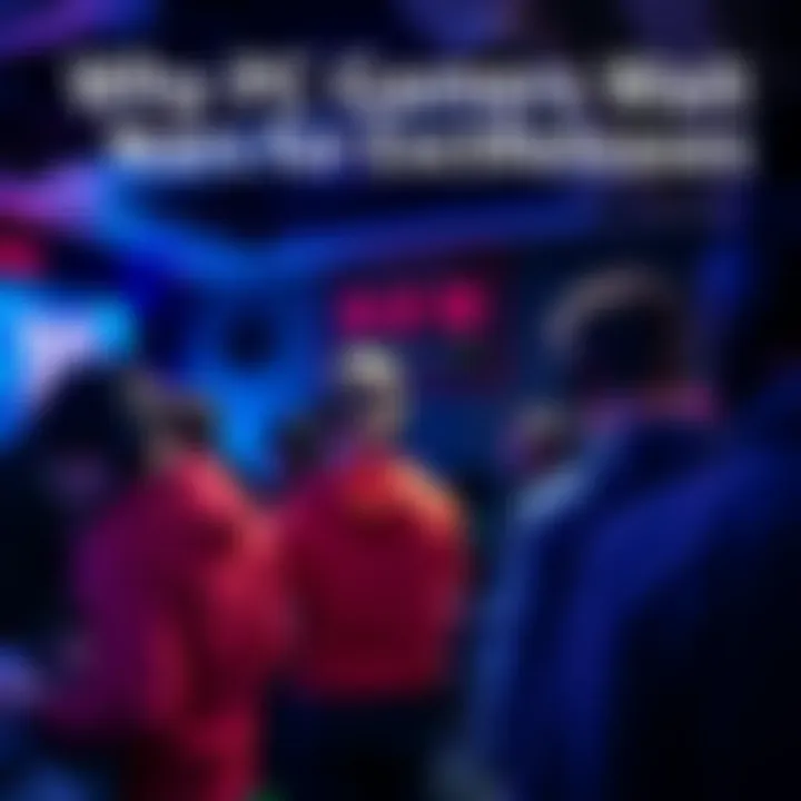 A group of PC gamers looking at a countdown timer for a new game release, expressing anticipation and excitement.