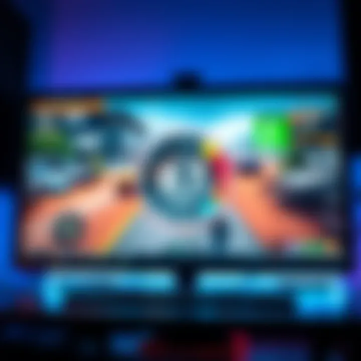 A computer screen showing a game with a temperature gauge indicating GPU temperatures between 67 and 75 degrees Celsius