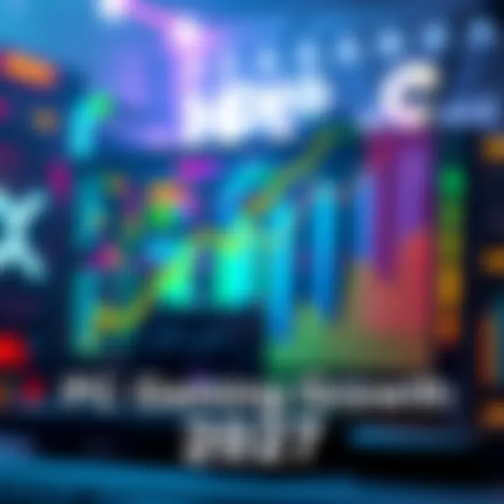 PC Gaming Growth 2027 A graphic showing a growing trend of PC gaming with colorful charts and gaming elements, symbolizing the increase in gamers and users