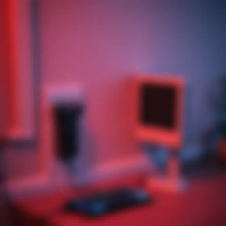 A personal computer connected to a power socket with a Residual Current Device (RCD) in a home environment, highlighting the potential for tripping issues.