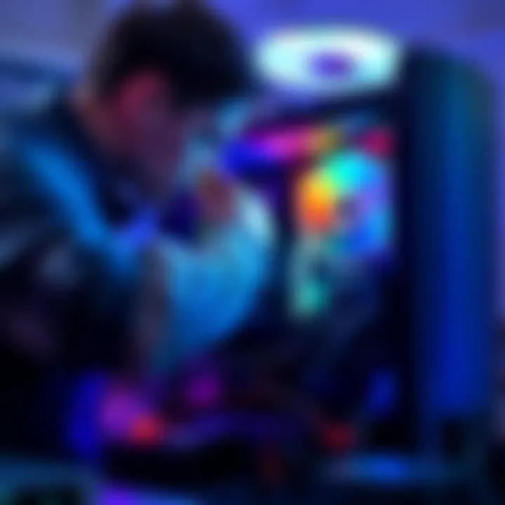 A person installing new hardware components into a desktop computer for better performance.