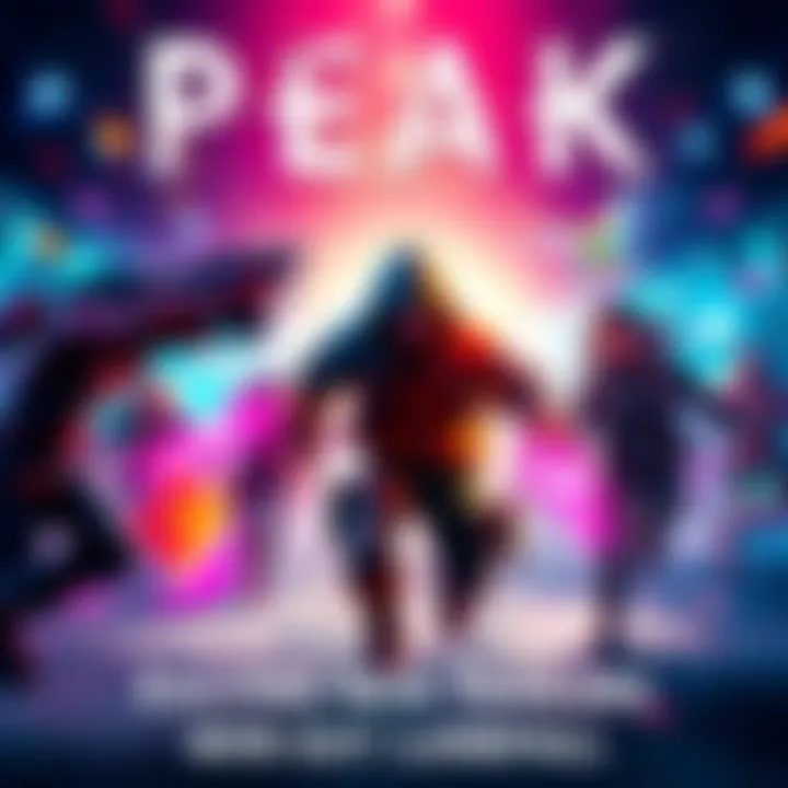 A vibrant scene from the PEAK launch trailer showcasing dynamic gameplay and characters in action.