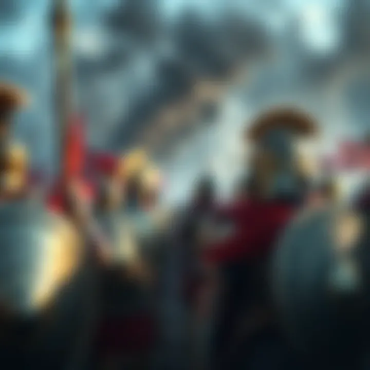 A depiction of soldiers in armor preparing for battle, representing the Peloponnesian War and its historical significance.