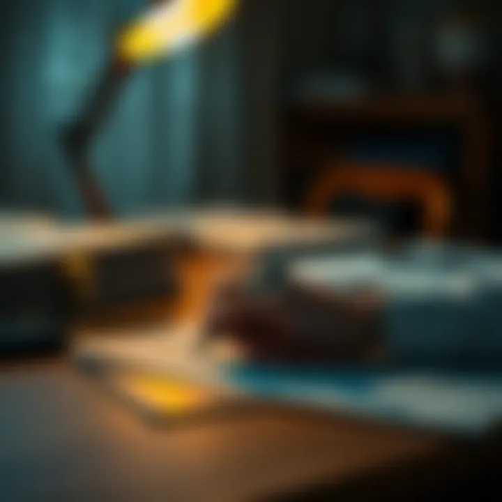 A person brainstorming newspaper names with a pen and paper on a desk