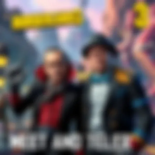 Penn and Teller dressed as their gaming characters, Pain and Terror, in a colorful game scene on Pandora
