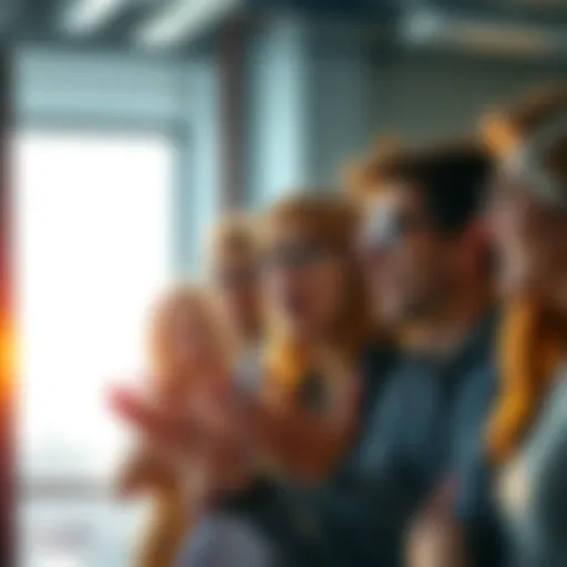 A group of people in conversation, looking shocked and excited about a surprising new technique that worked well for them