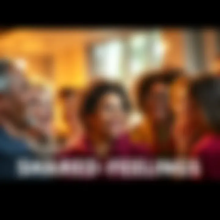 A diverse group of people sharing smiles and warmth, showing unity through shared feelings.