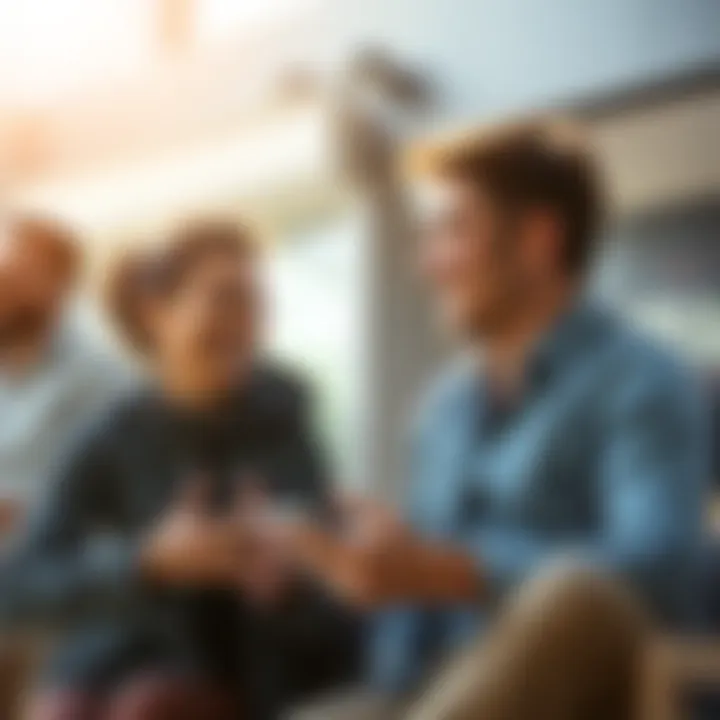 People Connecting Two people having a friendly conversation, sharing a laugh, showcasing a close bond and preference for each other.