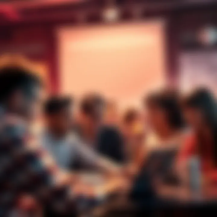 People debating online A group of people engaging in passionate discussion on forums about a controversial topic regarding GNร.