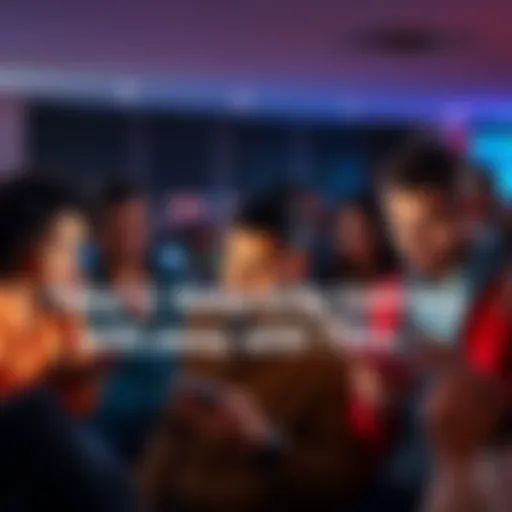 A group of people engaged in a heated discussion on their devices, expressing strong opinions about recent controversies.