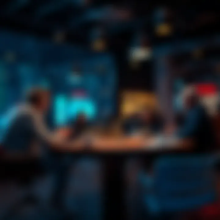 A group of people engaging in a serious discussion about black market duplicate items at a round table