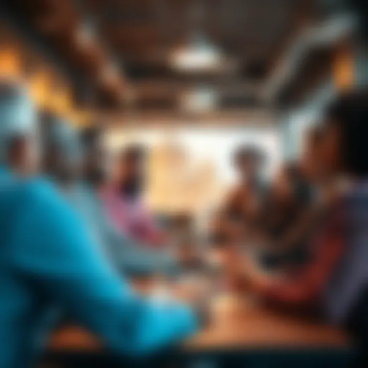 A group of diverse individuals engaged in a discussion about social issues and advocacy in a meeting room