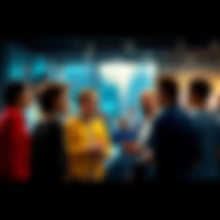 A group of people engaged in conversation about current events