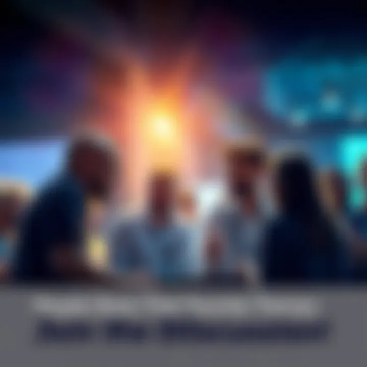 A group of people engaged in a lively conversation about their favorite themes, sharing personal stories and insights.