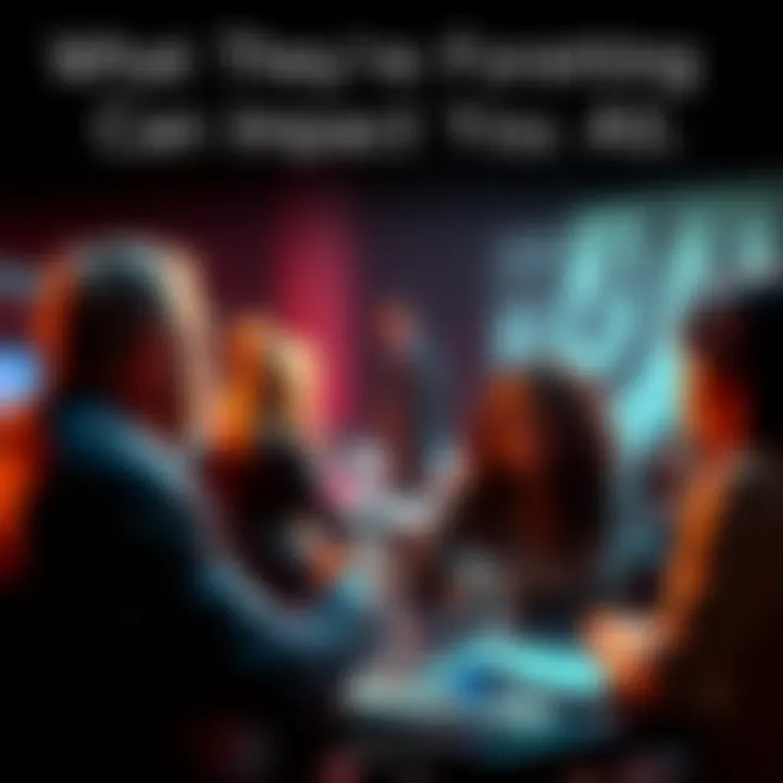 People discussing important issues A group of people engaged in a serious discussion, highlighting overlooked societal concerns