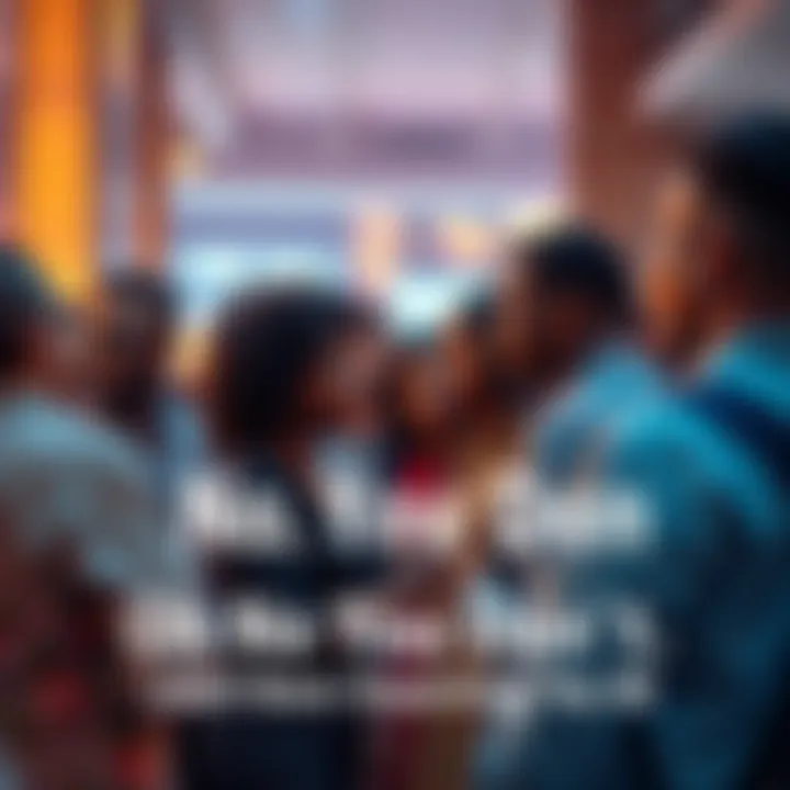 A diverse group of people gathered, engaged in conversation about recent news events that impact their lives