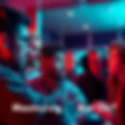A group of people engaged in conversation about various topics in an online chat room, showing expressions of curiosity and confusion.