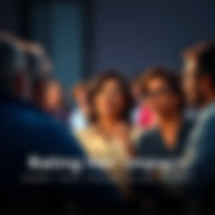 People discussing opinions A group of people sharing thoughts and opinions about a significant figure's impact