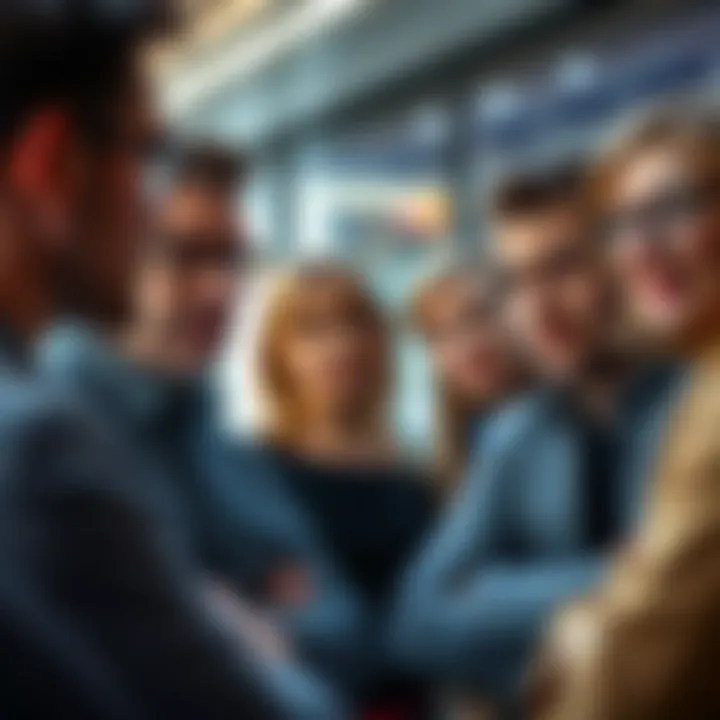 A group of people engaged in a discussion, sharing different viewpoints on a topic, with expressions of curiosity and contemplation.