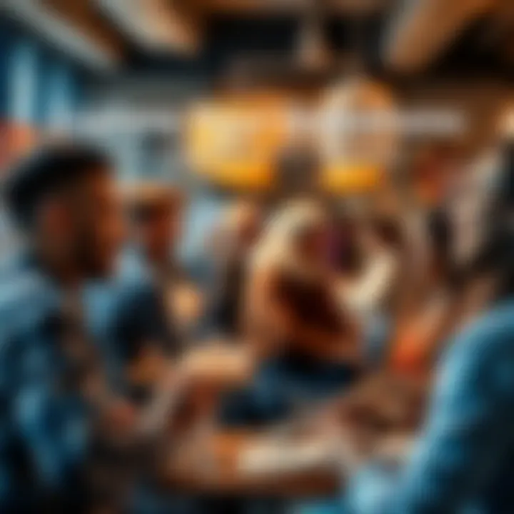 A group of people engaged in a lively conversation, sharing questions and answers in a friendly environment