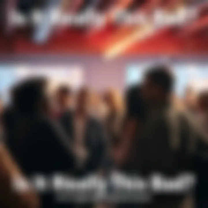 A diverse group of people engaged in a conversation about current social issues at a community gathering.