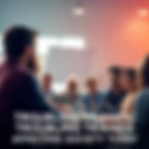 A group of concerned individuals discussing troubling societal trends at a community meeting