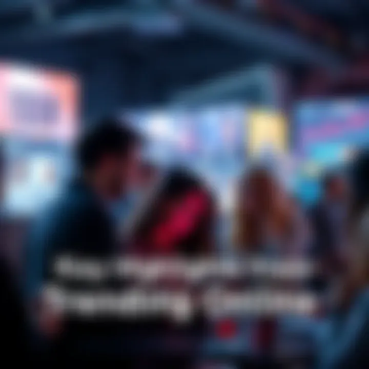 A group of people engaging in conversations about trending topics on their devices