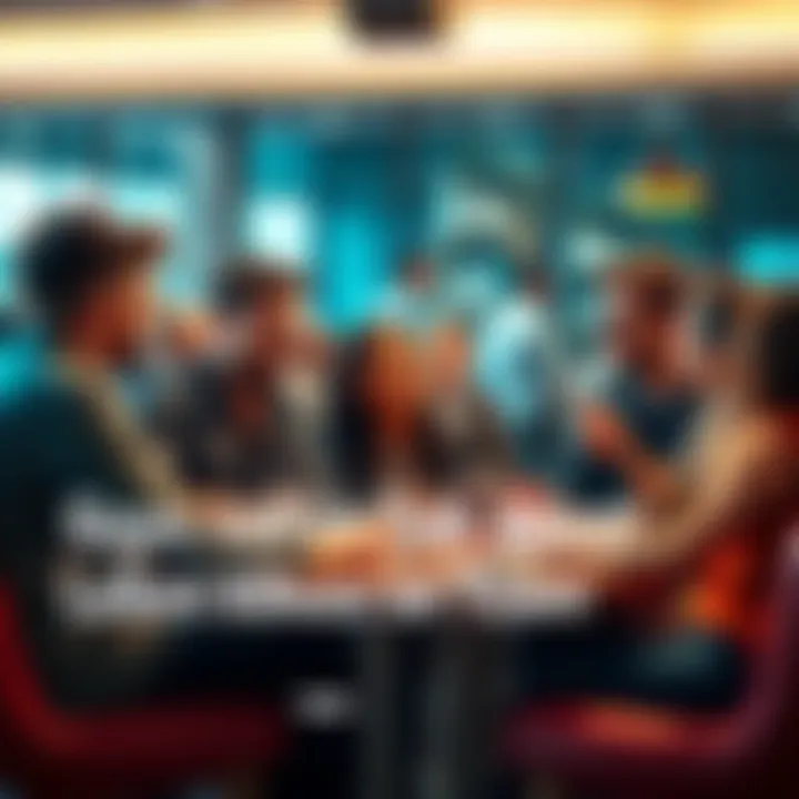 A group of diverse people engaged in a lively discussion about trending topics in a casual setting