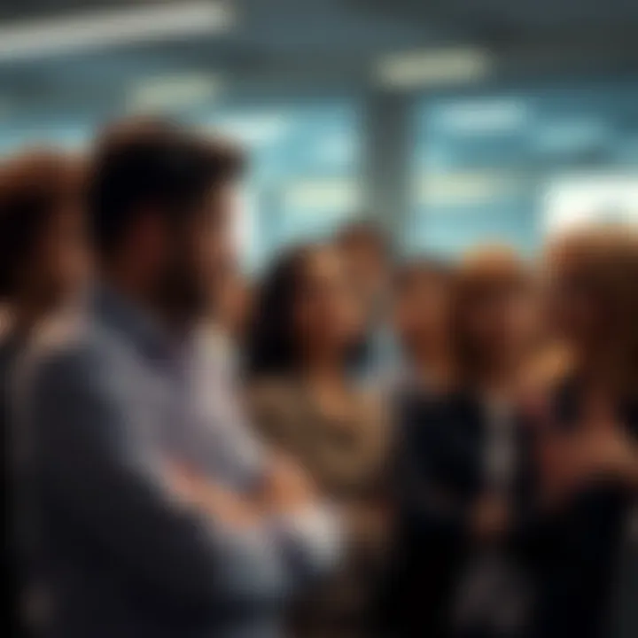 A group of people engaged in discussion about preferences for the white choice, with expressions of curiosity and debate.