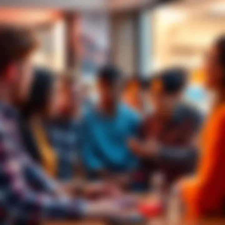 A group of people discussing and sharing advice about difficult tasks in a casual setting.