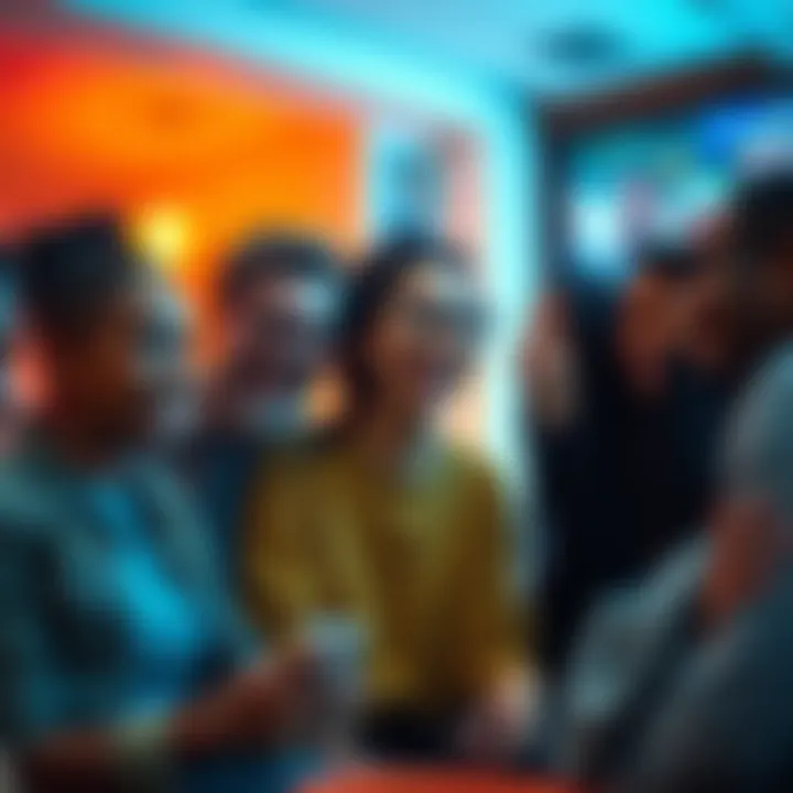 A group of diverse people laughing and enjoying a casual gathering