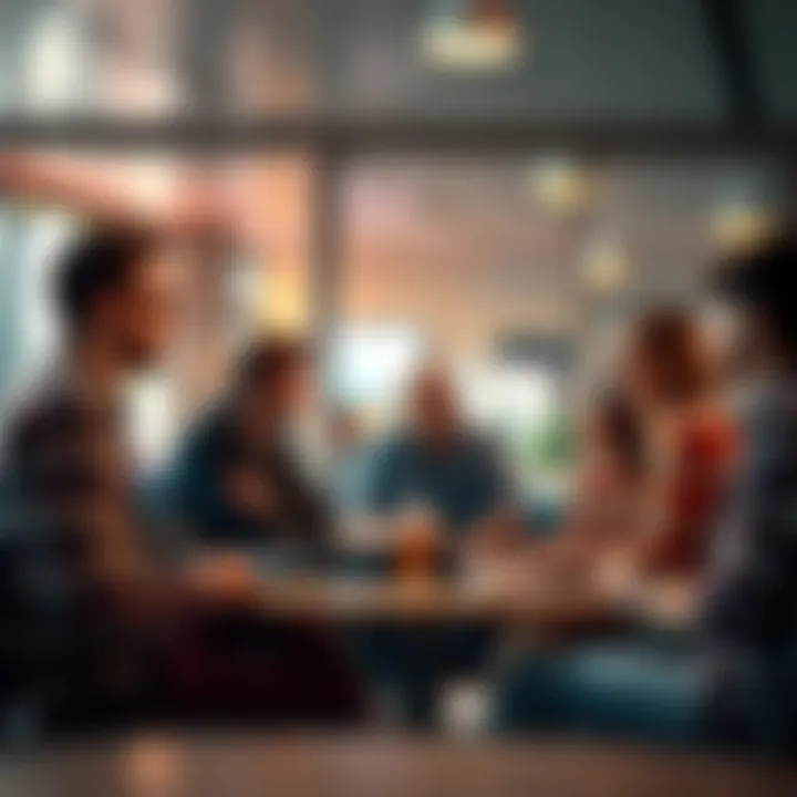 A group of people discussing their choices and reflecting on their decisions in a casual setting.