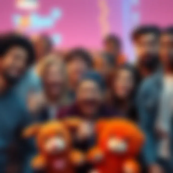 A group of people sharing their thoughts about plushies, showing mixed reactions with some smiling and others looking confused.