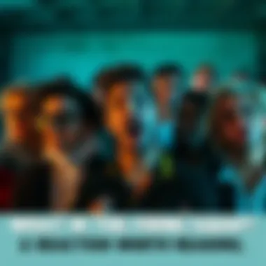 A diverse group of people shows varied emotions such as surprise and concern in response to shocking news