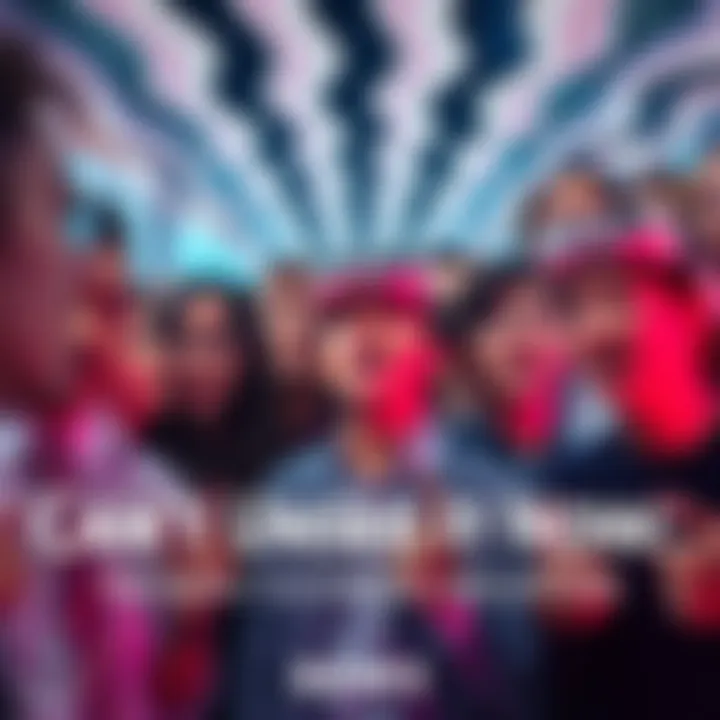 A group of people observing an optical illusion, looking intrigued and surprised, showcasing how perceptions can change reality.