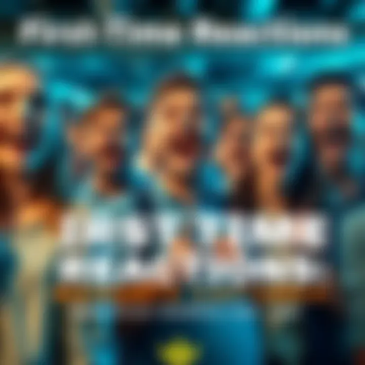 People reacting with surprise A group of people expressing surprise and laughter at unexpected moments