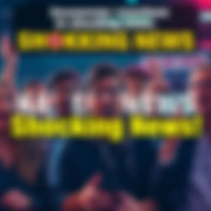 People reacting to shocking news Group of people expressing surprise and curiosity over unexpected news