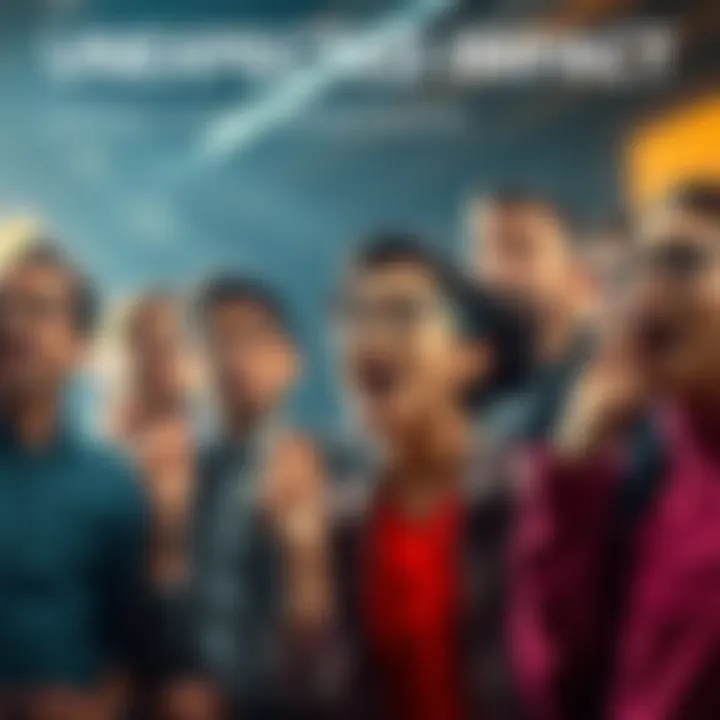 A group of people expressing shock and surprise after receiving unexpected news, showing various emotional responses.