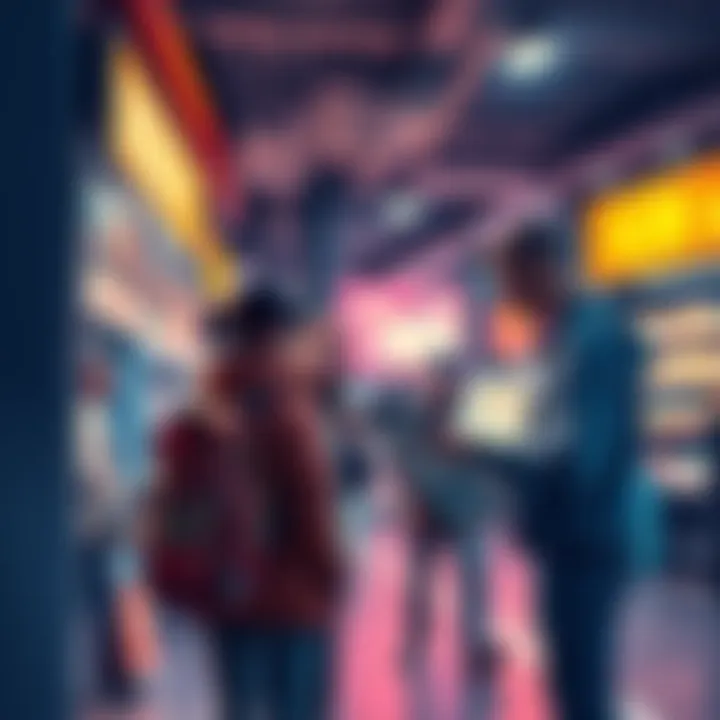 People searching for an item shop A group of people looking at a map while discussing where to find an item shop